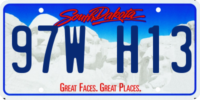 SD license plate 97WH13