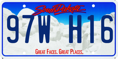 SD license plate 97WH16