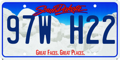 SD license plate 97WH22