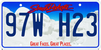 SD license plate 97WH23