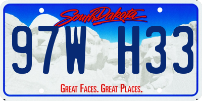 SD license plate 97WH33