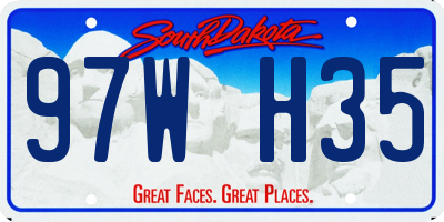 SD license plate 97WH35