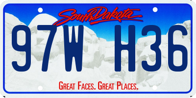 SD license plate 97WH36