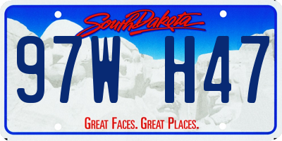 SD license plate 97WH47