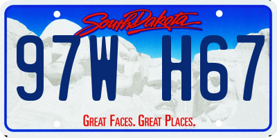 SD license plate 97WH67