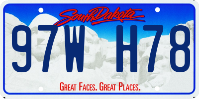 SD license plate 97WH78