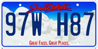 SD license plate 97WH87