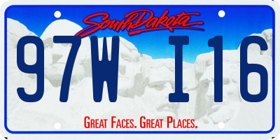 SD license plate 97WI16