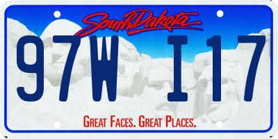 SD license plate 97WI17