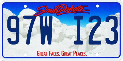 SD license plate 97WI23