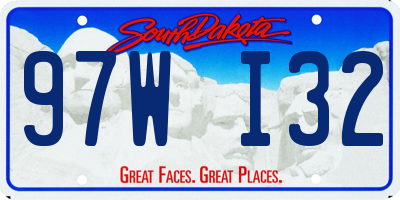 SD license plate 97WI32