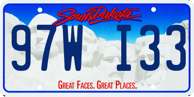 SD license plate 97WI33
