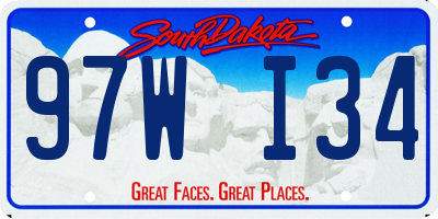 SD license plate 97WI34