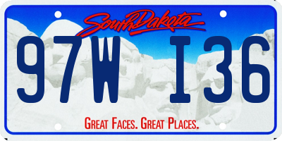 SD license plate 97WI36