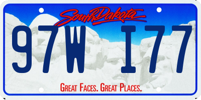 SD license plate 97WI77