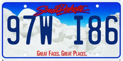 SD license plate 97WI86