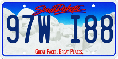 SD license plate 97WI88