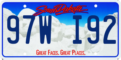 SD license plate 97WI92