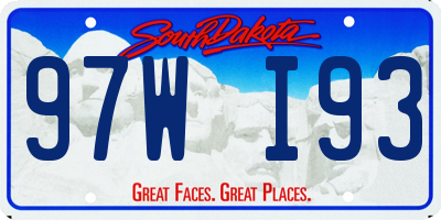 SD license plate 97WI93