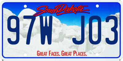 SD license plate 97WJ03