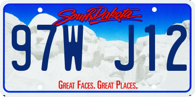 SD license plate 97WJ12