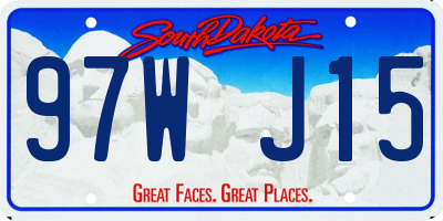SD license plate 97WJ15