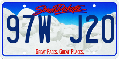 SD license plate 97WJ20