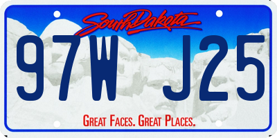 SD license plate 97WJ25