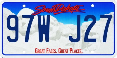 SD license plate 97WJ27