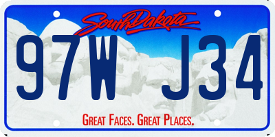 SD license plate 97WJ34