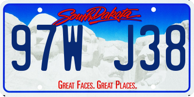 SD license plate 97WJ38