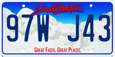 SD license plate 97WJ43
