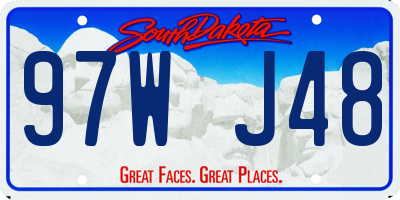 SD license plate 97WJ48