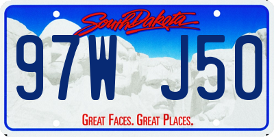 SD license plate 97WJ50