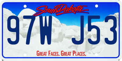 SD license plate 97WJ53