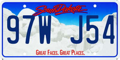 SD license plate 97WJ54