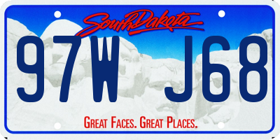 SD license plate 97WJ68