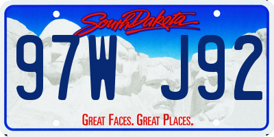 SD license plate 97WJ92