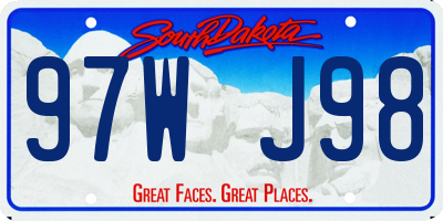 SD license plate 97WJ98