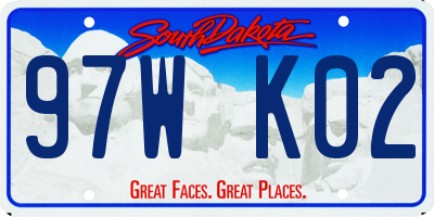 SD license plate 97WK02