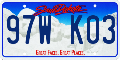 SD license plate 97WK03