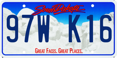 SD license plate 97WK16