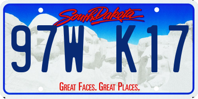 SD license plate 97WK17