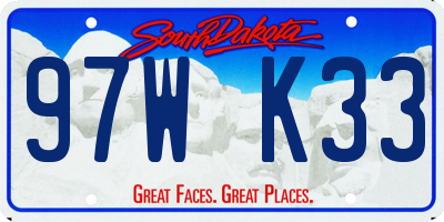 SD license plate 97WK33