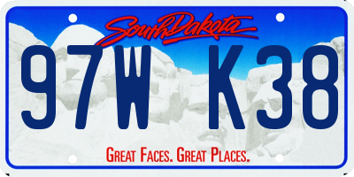 SD license plate 97WK38