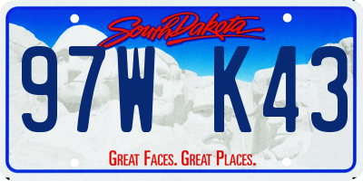 SD license plate 97WK43