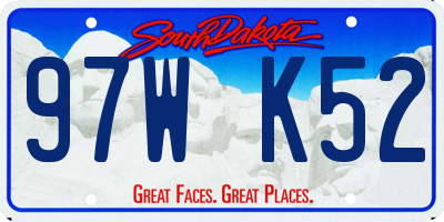 SD license plate 97WK52