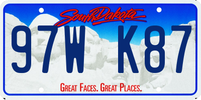 SD license plate 97WK87