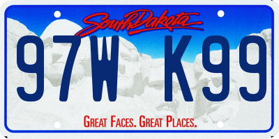 SD license plate 97WK99