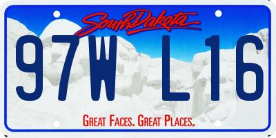 SD license plate 97WL16